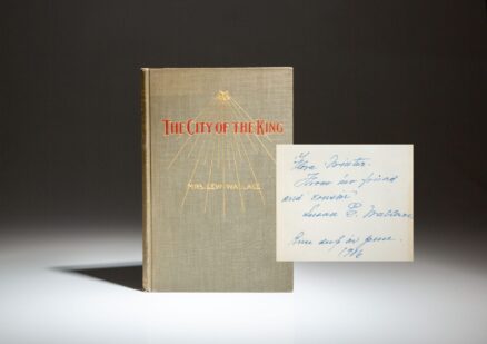 Signed first edition of The City of The King by Susan E. Wallace, inscribed to her cousin Flora Winter.