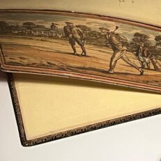 Thirteenth edition of Proverbial Philosophy by Martin F. Tupper, with a fore-edge painting depicting a golfing scene.