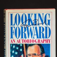 First edition of Looking Forward, signed by President George H.W. Bush on the dust jacket cover.