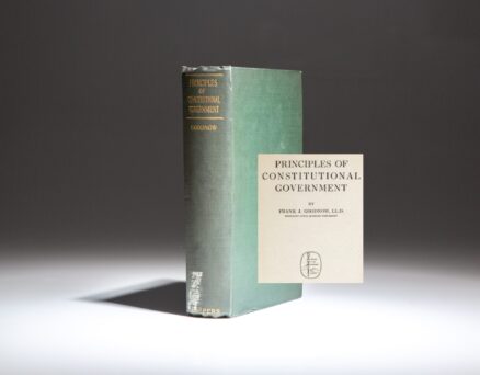 First edition of Principles of Constitutional Government by Frank J. Goodnow.