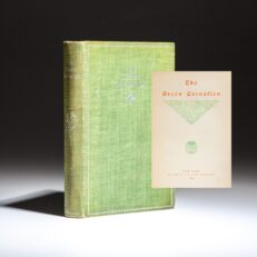 First American edition of The Green Carnation, anonymously published by Robert Hichens.