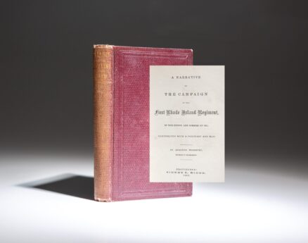 First edition of A Narrative of The Campaign of the First Rhode Island Regiment by Augustus Woodbury.