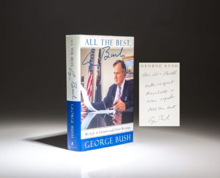 First edition of All The Best, George Bush, inscribed by President Bush to Gen. Colin Powell, his Chairman of the Joint Chiefs of Staff.