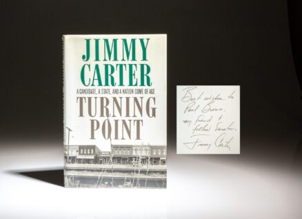 Inscribed first edition of Turning Point: A Candidate, a State, and a Nation Come of Age, by Jimmy Carter. Inscribed to his fellow Georgia State Senator, Paul Broun, Sr.