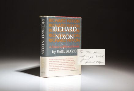 Richard Nixon: A Political and Personal Portrait by Earl Mazo, signed by Vice President Nixon.