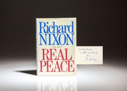 Signed first edition of Real Peace by President Richard Nixon.