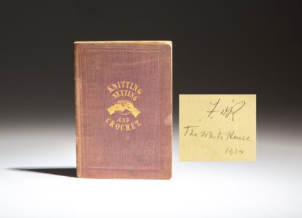 From the library of President Franklin D. Roosevelt, The Ladies' Hand-Book of Knitting, Netting, and Crochet, received by FDR in the White House in 1934.