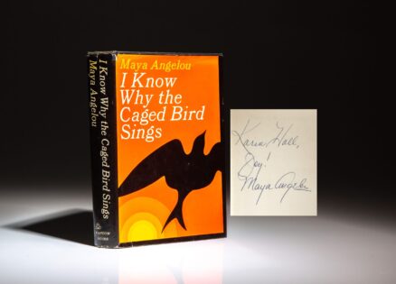 The first edition, third printing of I Know Why the Caged Bird Sings, signed by Maya Angelou.