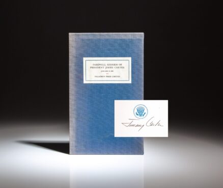 Limited edition of the Farewell Address of President Jimmy Carter, signed on the title page.