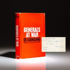 Inscribed first edition of Generals At War by Major-General Sir Francis "Freddie" De Guingand, chief of staff to Field Marshall Bernard Montgomery.