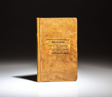 First edition of Authentic Biography Of Colonel Richard M. Johnson, published in 1833.