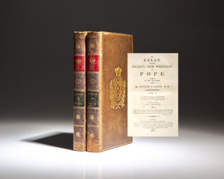 The Fifth Edition of An Essay on the Genius and Writings of Pope by Joseph Warton, published in London in 1806.