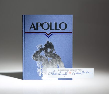 Signed by the crew of Apollo 12, the Deluxe Limited Edition of Apollo: An An Eyewitness Account by Astronaut / Explorer Artist / Moonwalker, Alan Bean, with signatures from the author, Commander Pete Conrad and Pilot Richard F. Gordon, Jr.