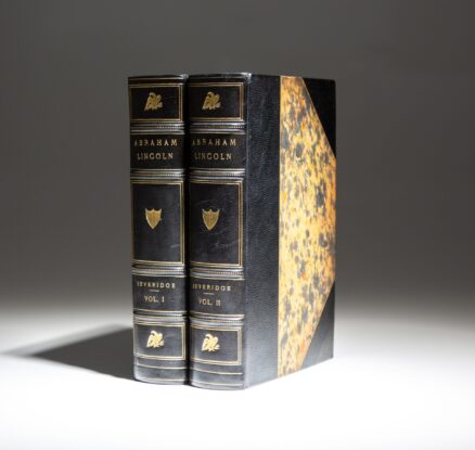 First edition of Abraham Lincoln 1809-1858 by Albert J. Beveridge, in a deluxe binding by Whitman Bennett.