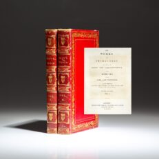 With fore-edge paintings depicting American sailing vessels, the New Edition of The Works of Thomas Gray.