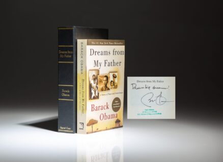 From the office of the Speaker of the House, John Boehner, Dreams from My Father: A Story of Race and Inheritance, inscribed by the author, President Barack Obama.