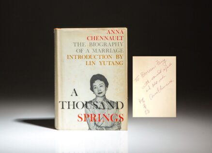 Signed first edition of A Thousand Springs by Anna Chennault.