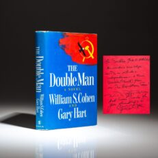 Inscribed to Senator Mark O. Hatfield, the first edition of The Double Man by William S. Cohen and Gary Hart.