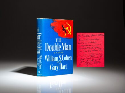 Inscribed to Senator Mark O. Hatfield, the first edition of The Double Man by William S. Cohen and Gary Hart.