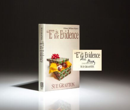 Signed first edition of "E" is for Evidence by Sue Grafton.