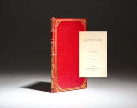 First edition of The Harbinger with poems by Oliver Wendell Holmes, published in 1833, from the Robert Hoe III book collection.