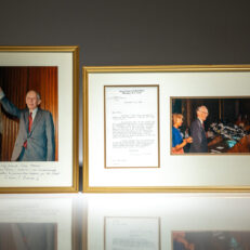 From the retirement announcement of Justice Lewis F. Powell on June 26, 1987, a letter and photograph inscribed to Toni House, the chief spokeswoman of the Supreme Court.