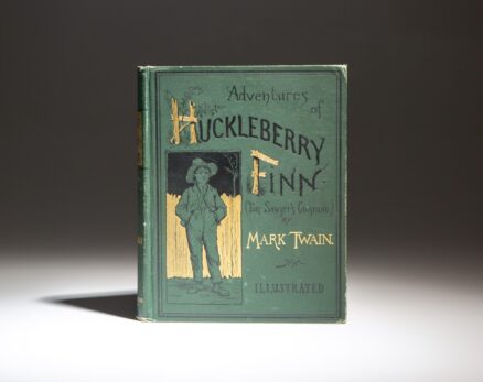 Early American edition of the Adventures of Huckleberry Finn by Mark Twain.