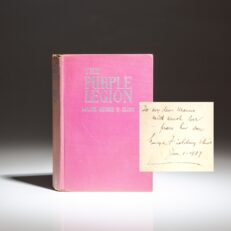 The first edition of The Purple Legion by Major George F. Eliot, inscribed by the author to his mother.