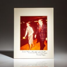 Inscribed photograph of President Ronald Reagan and Myra L. Tankersley, longtime friend of the Reagan's from California and Confidential Assistant to Attorney General William French Smith.