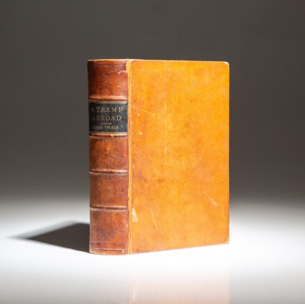 First edition, first issue of A Tramp Abroad by Mark Twain in the publisher's sheepskin binding.