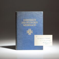 Inscribed by German General Bodo Zimmermann, the first edition of Book of Honor: The German Wehrmacht - The World War 1939-1945.