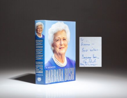 Barbara Bush: A Memoir, inscribed by former First Lady Barbara Bush and President George H.W. Bush.