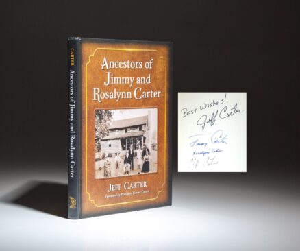 Ancestors of Jimmy and Rosalynn Carter by Jeff Carter, signed by President Jimmy Carter, Rosalynn Carter, and their sons, Jeff Carter and Chip Carter.