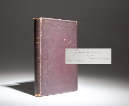 First edition of The Public Papers of Grover Cleveland: Twenty-Second President of the United States, inscribed by President Grover Cleveland to James C. Carter of New York.