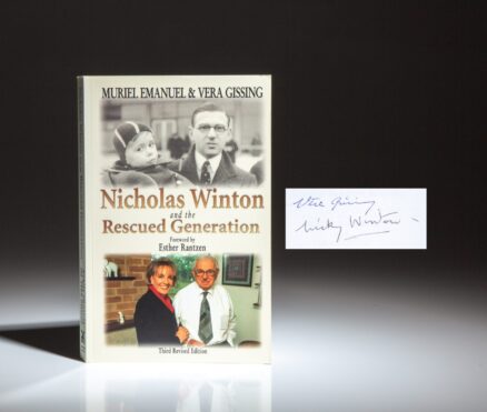 Signed by Nicholas Winton, the Third Edition of Nicholas Winton and the Rescued Generation by Muriel Emanuel and Vera Gissing. Now a major motion picture titled One Life, starring Anthony Hopkins.