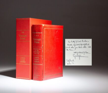 Signed limited edition copy of The Vantage Point by President Lyndon Johnson, with an additional inscription to Gov. Carl E. Sanders of Georgia.