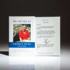 Signed first edition of Heartbeat by President George H.W. Bush, with a personal letter from President Bush referring to the book.