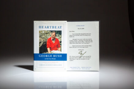 Signed first edition of Heartbeat by President George H.W. Bush, with a personal letter from President Bush referring to the book.