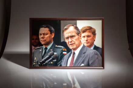 From the estate of Colin Powell, White House Jumbo photograph of President George H.W. Bush's announcement of Gen. Colin Powell as Chairman of the Joint Chiefs of Staff, August 10, 1989.