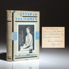 Signed first edition, second printing of It's Up To The Women by First Lady Eleanor Roosevelt.