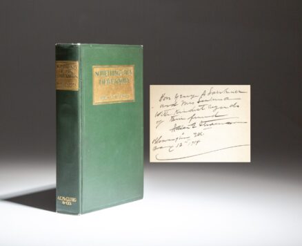 Second edition of Something Of Men I Have Known by Vice President Adlai Stevenson, a presentation copy inscribed by Stevenson.