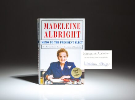 Signed first edition of Memo to the President Elect by Madeleine Albright, signed on limitation page