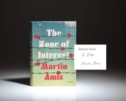 Signed by the author, the first American edition of The Zone of Interest by Martin Amis.