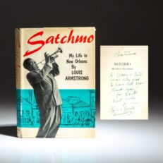 Signed first edition, second printing of Satchmo by New Orleans jazz legend, Louis Armstrong.