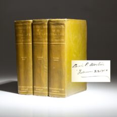 From the library of Vice President Levi P. Morton, the first edition of Retrospections Of An Active Life by John Bigelow.