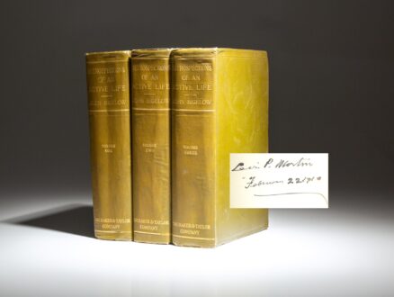 From the library of Vice President Levi P. Morton, the first edition of Retrospections Of An Active Life by John Bigelow.