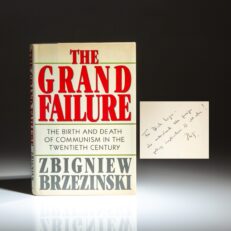 Inscribed to Senator Richard Lugar, the first edition of The Grand Failure by National Security Advisor, Zbigniew Brzezinski.