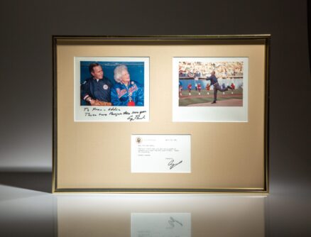 From President George H.W. Bush, a signed photograph and letter on White House stationery, to Fran and Eddie Chiles, owner of the Texas Rangers baseball team.