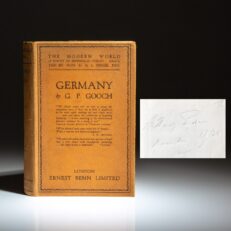 From the library of Sir Anthony Eden, Germany by George Peabody Gooch, with marginalia and bookplate of Prime Minister Anthony Eden.