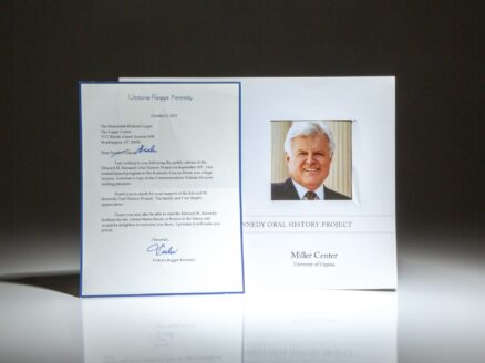 The Edward Kennedy Oral History Project, with a letter from the widow of Senator Kennedy to Senator Richard Lugar